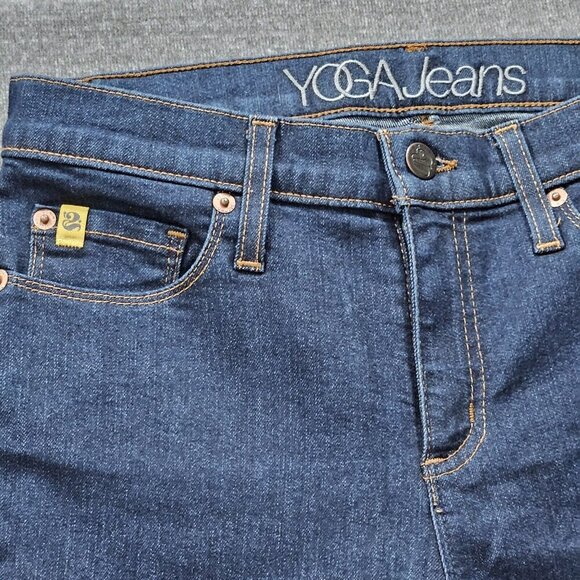 Yoga Jeans Womens Jeans 27/ US 4 Indigo Stretch Mid Rise Raw Hem SWP-1158 SECOND - Picture 3 of 14